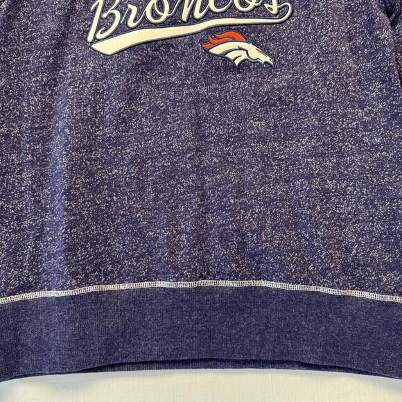 OTS Denver Broncos Cotton NFL Sweatshirt Adult Size L Felt Patch Logo Navy Blue - Picture 4 of 12